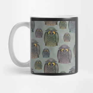 Cute owls watercolor print. Fanny kids illustration Mug